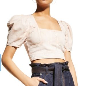 Ulla Johnson Pink denim Renee top size 0